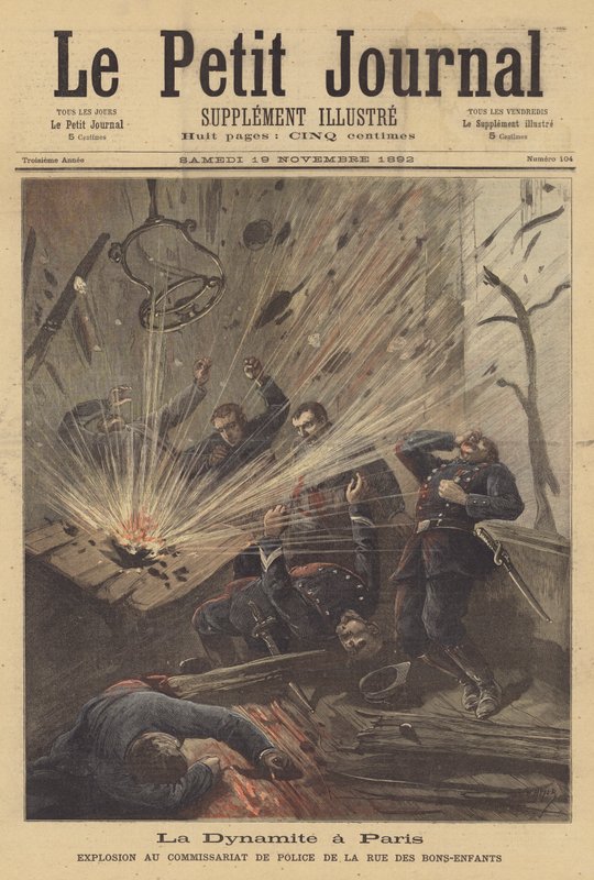 Paris polis karakoluna anarşist bombalı saldırı by after Henri Meyer
