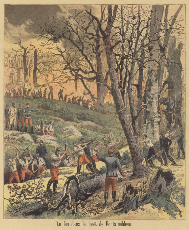 Fontainebleau Ormanında Yangın by after Henri Meyer
