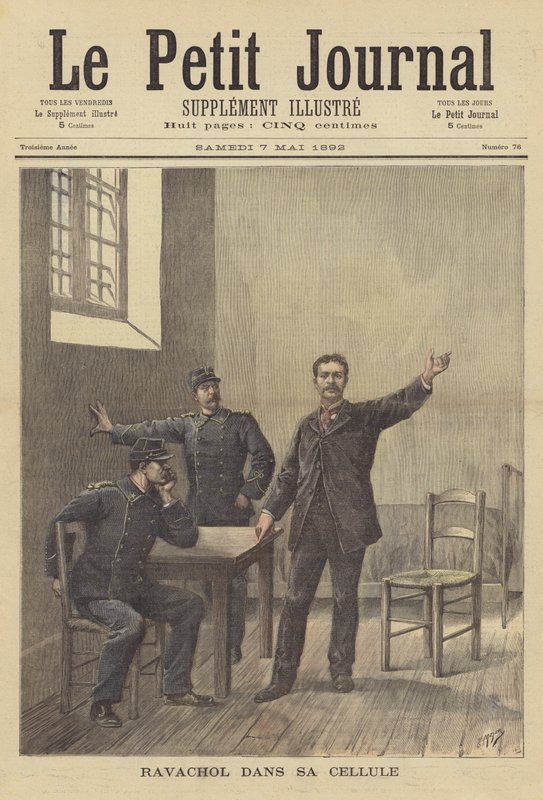 Fransız anarşist Ravachol hapishane hücresinde by after Henri Meyer