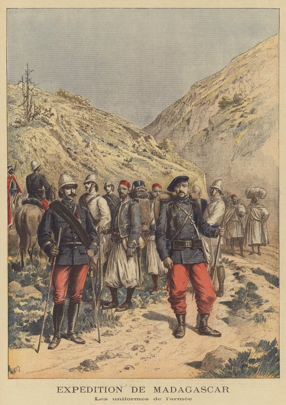 Madagaskar seferi sırasında Fransız Ordusunun üniformaları by after Henri Meyer