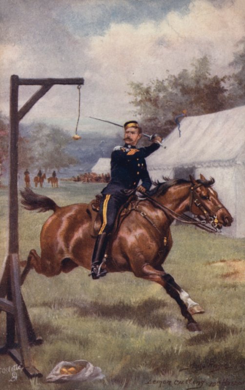 10. Hussars askeri limon kesme tatbikatı yapıyor by after Henry A. Payne