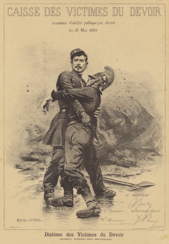 Görev Kurbanlarının Diploması by after Jean Baptiste Edouard Detaille