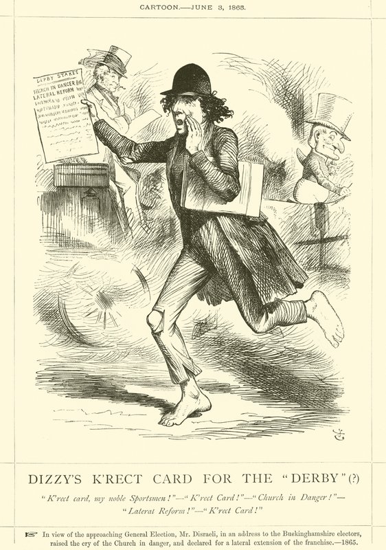 Derbi için Dizzys Krect Kartı(?) by after John Tenniel