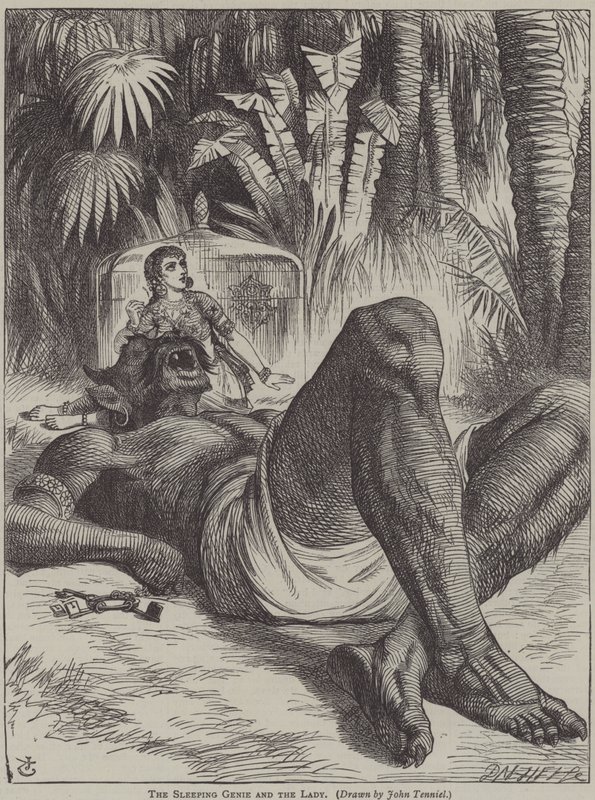 Uyuyan Cin ve Hanımefendi by after John Tenniel