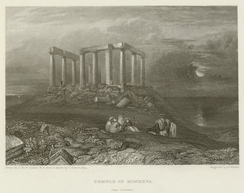 Minerva Tapınağı, Colonna Burnu by after Joseph Mallord William Turner