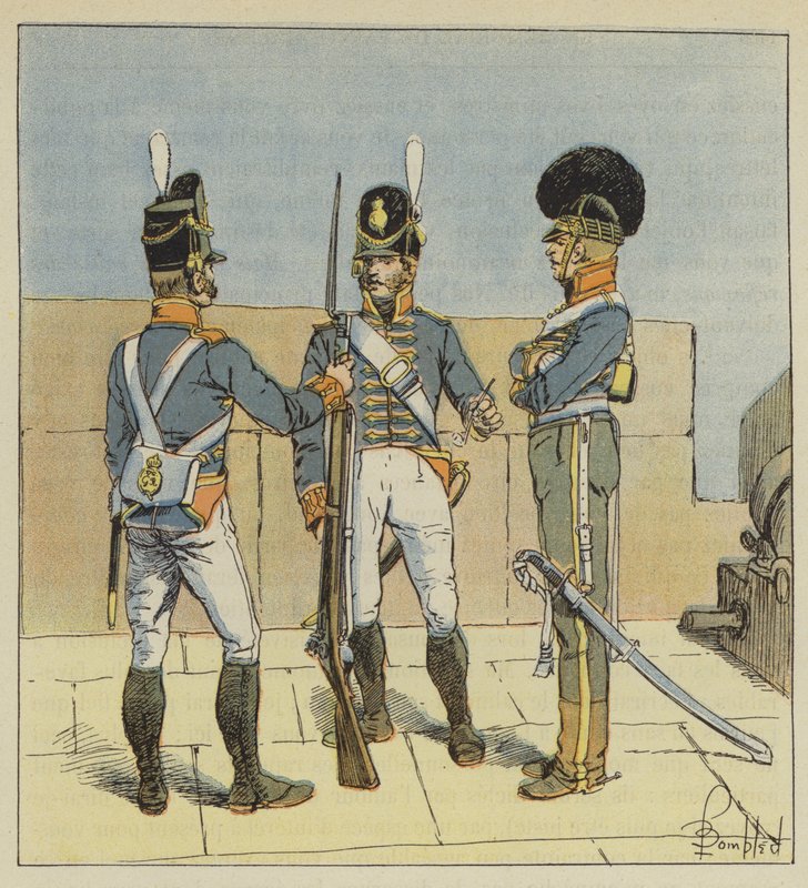 İngiliz topçusu, Yaya, At sırtında by after Louis Charles Bombled