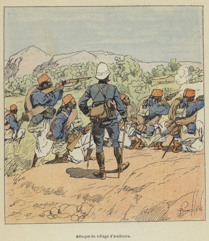 Andratra köyüne saldırı by after Louis Charles Bombled