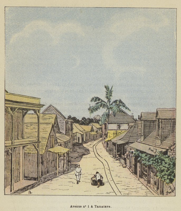 1 nolu cadde a Tamatave by after Louis Charles Bombled