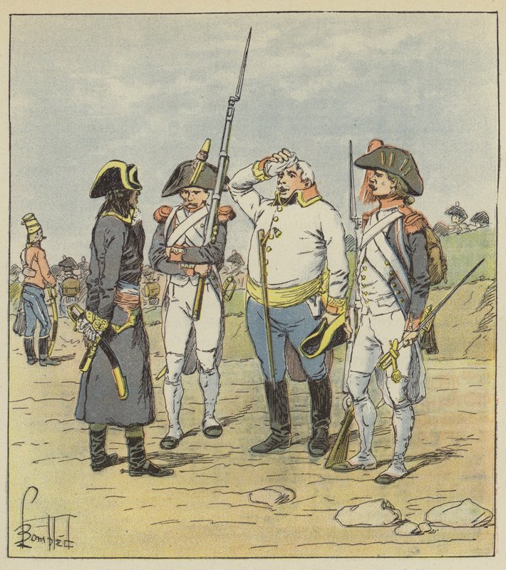Bonaparte, büyük bir Avusturyalı mahkum binbaşıyı sorguya çekiyor by after Louis Charles Bombled