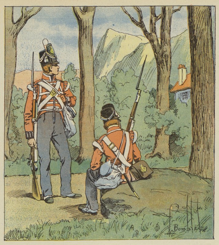 Oradan iki İngiliz askeri bizi izlemek için göreve başlamışlardı. by after Louis Charles Bombled