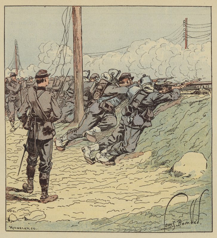 Combat dArtenay, 8. Chasseurs de Marche taburu yolun setinde mi konuşlandırıldı? by after Louis Charles Bombled