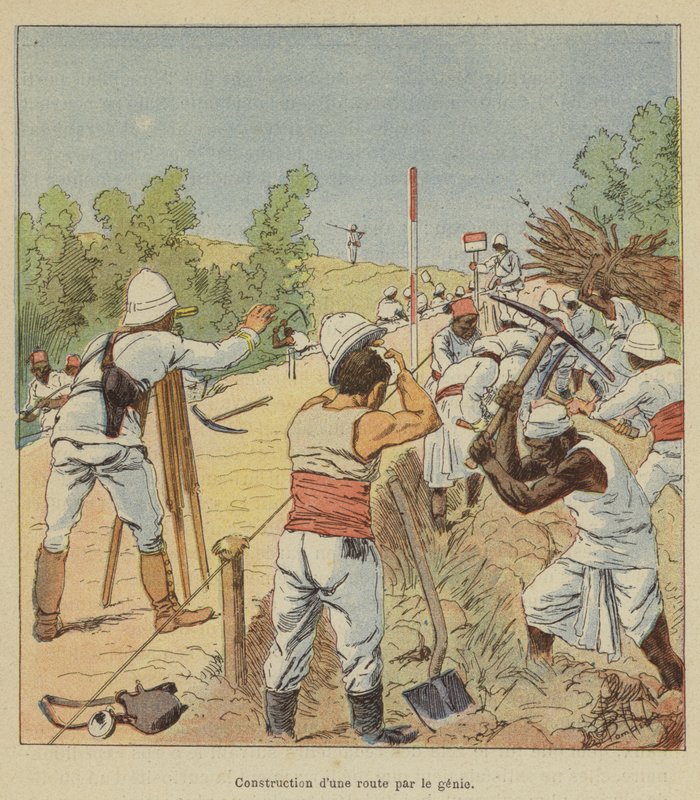 Mühendis tarafından bir yol inşaatı by after Louis Charles Bombled