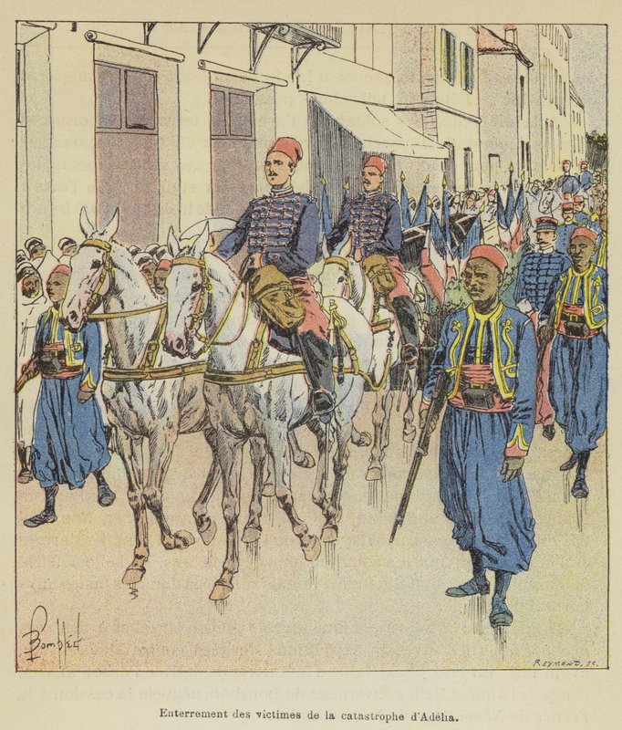 Adelia felaketinin kurbanlarının cenaze töreni by after Louis Charles Bombled