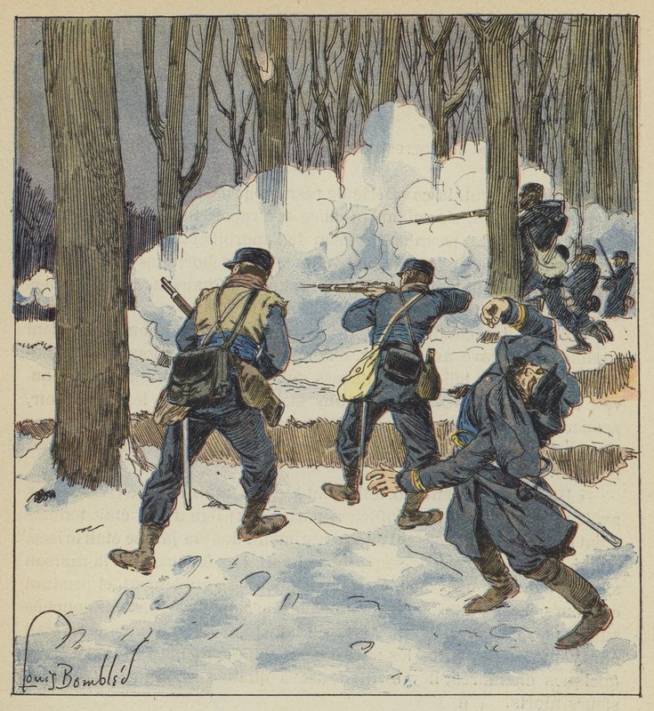 Ormanda savaşan Mavericks by after Louis Charles Bombled
