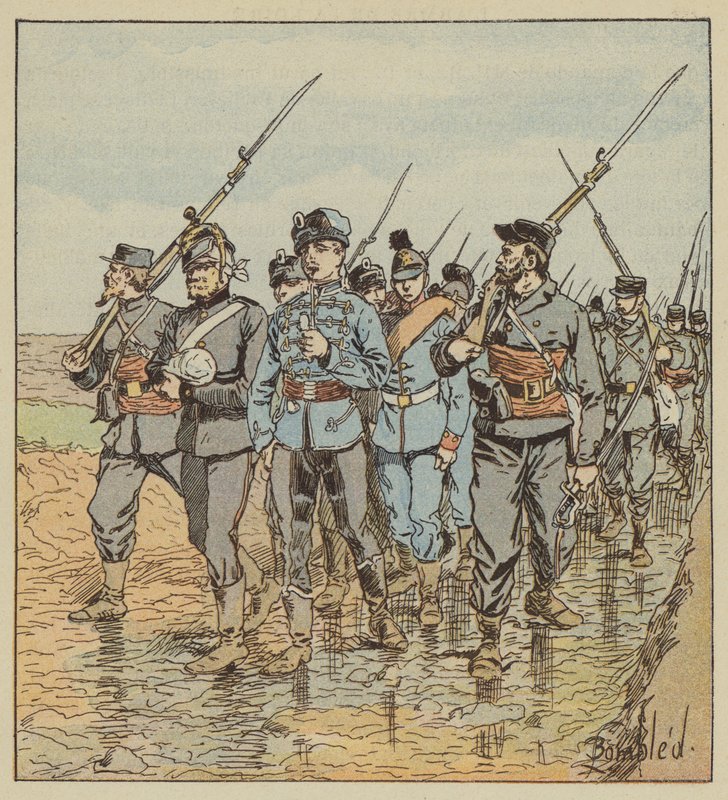 Alman mahkumları geri getiren Mavericks by after Louis Charles Bombled