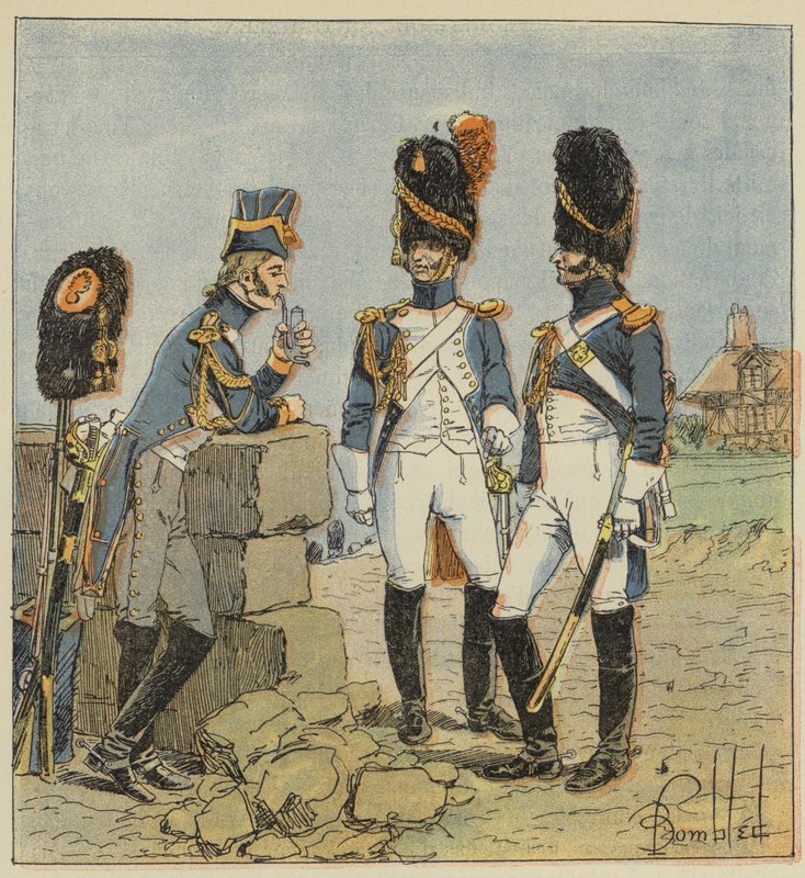 İmparatorluk Muhafızı, Grenadiers, Soyun, Tam elbise, Ülke elbisesi by after Louis Charles Bombled