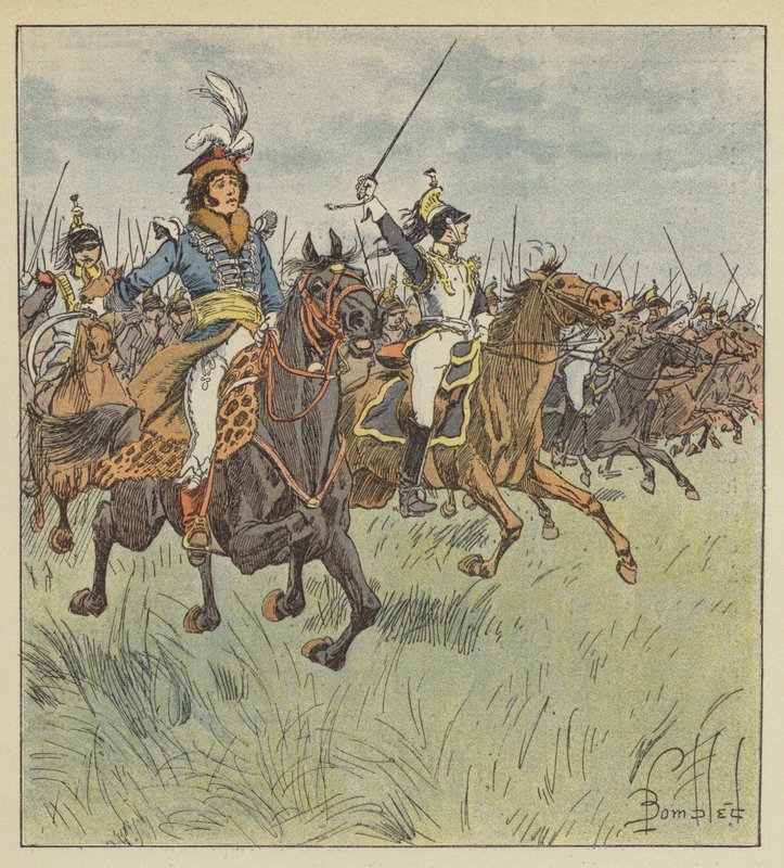 Bir süvarinin başında hiç kimse bu kadar parlak, daha cesur, daha kararlı birini görmedi. by after Louis Charles Bombled