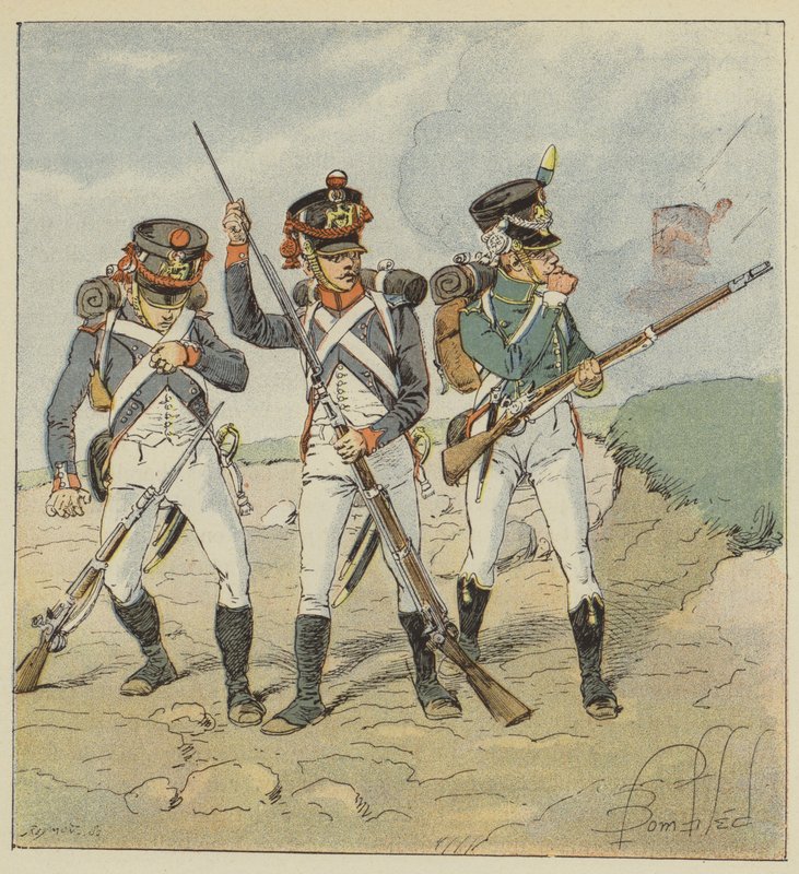 Genç Muhafız, 1806, Asker-Grenadier, Tirailleur-Grenadier, Flanker-Hunter by after Louis Charles Bombled