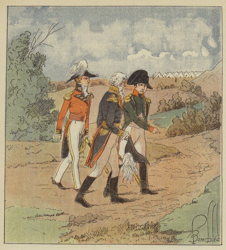 İmparator, valinin huzurunda İngiliz amiral ile sohbet etti by after Louis Charles Bombled