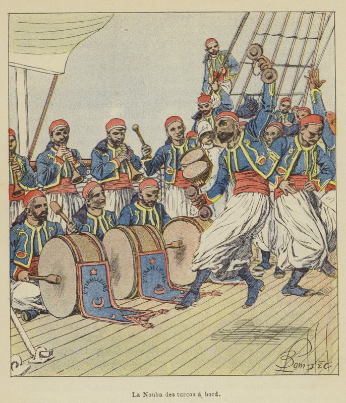 La Nouba des turcos gemide by after Louis Charles Bombled