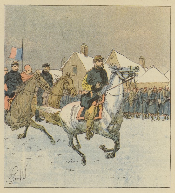 Albay Lipowski, Alencon savaşında saflarda yürüyor by after Louis Charles Bombled
