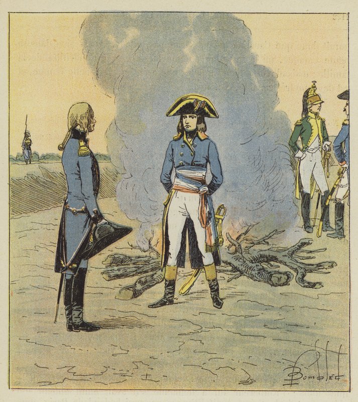 Onu bir mühendis subay olarak gören genç general, kendisine meslekle ilgili bir komisyon verdi. by after Louis Charles Bombled