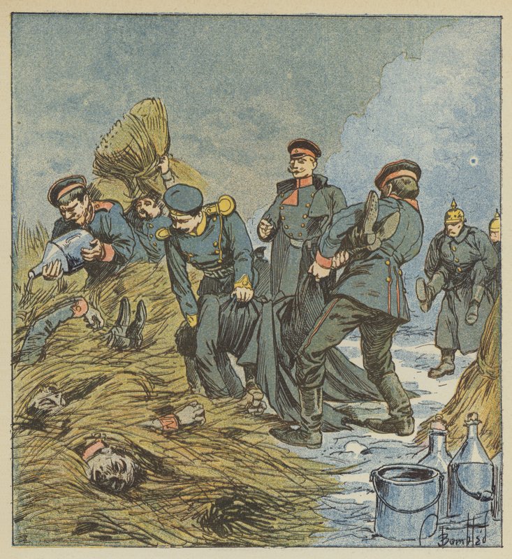 Prusyalılar ölülerini yakıyor by after Louis Charles Bombled