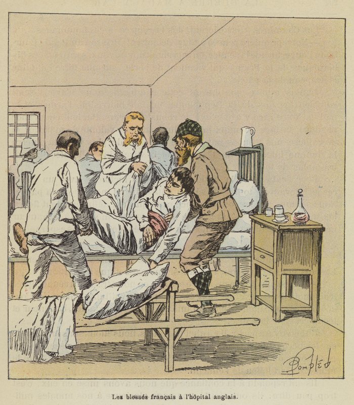 İngiliz hastanesinde Fransızlar yaralandı by after Louis Charles Bombled