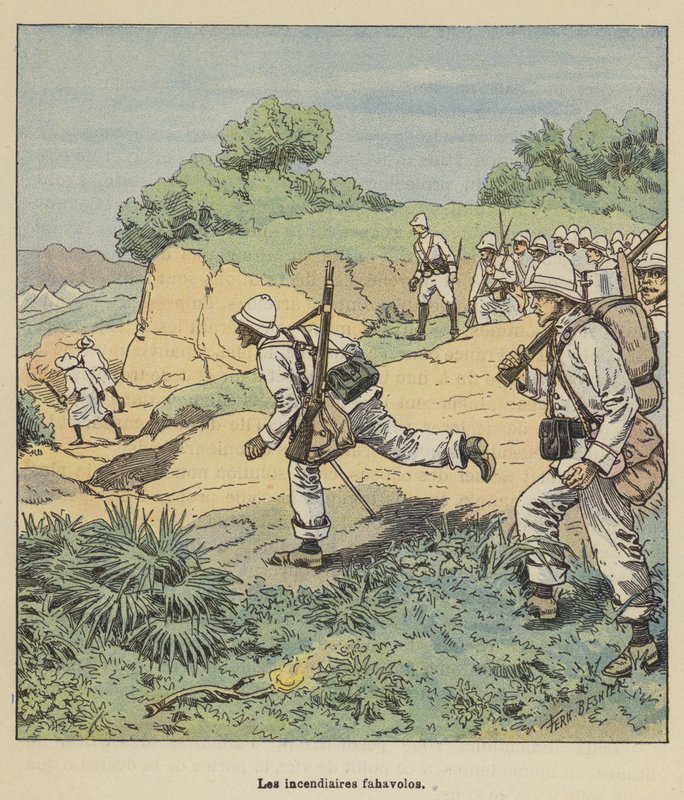 les incendiaires fahavolos by after Louis Charles Bombled