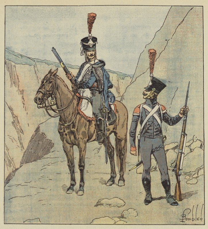 Türklere komşu olan eyaletlerde Hırvat alayları vardı. by after Louis Charles Bombled