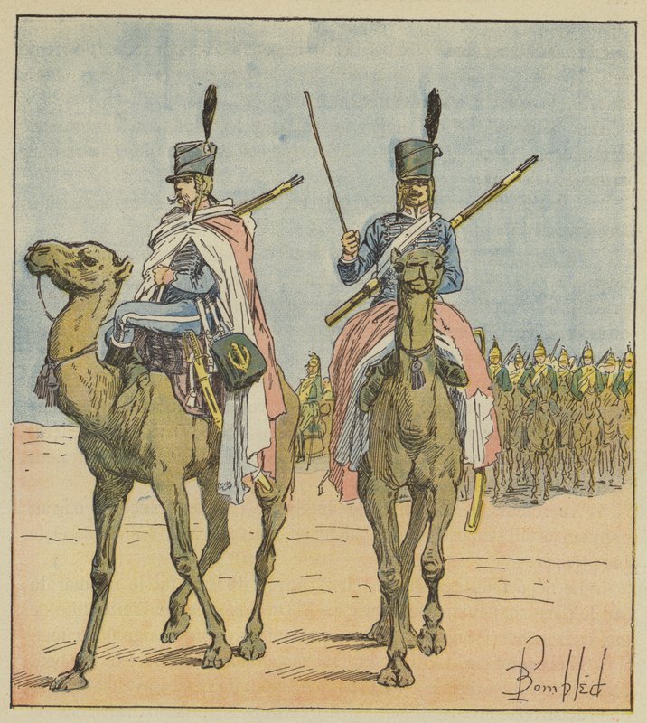 Napolyon dromedaries alayları yarattı by after Louis Charles Bombled