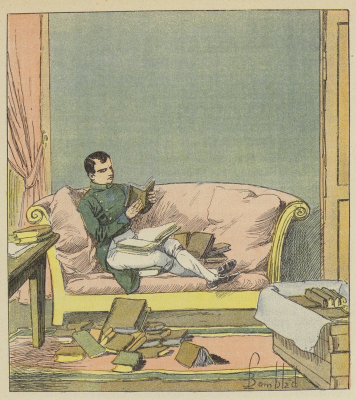 Napolyon kendisine gönderilen kitapları gözden geçiriyor by after Louis Charles Bombled