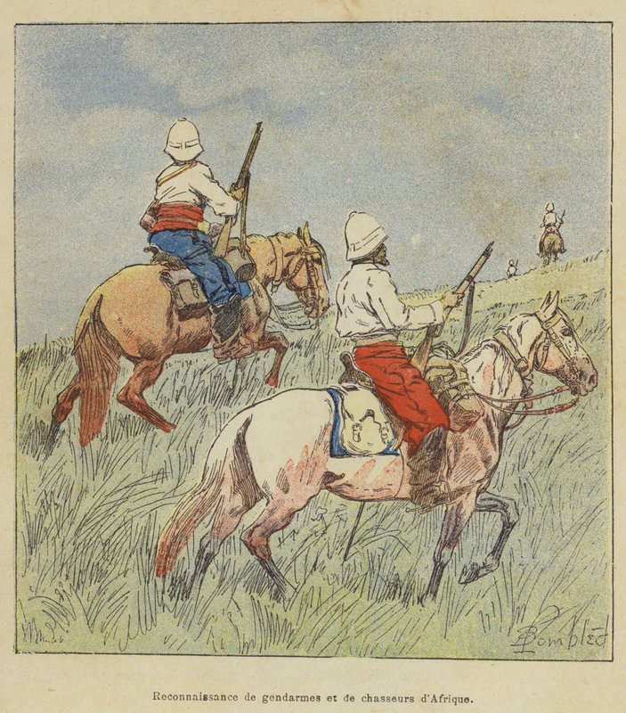 Afrika jandarmalarının ve avcılarının tanınması by after Louis Charles Bombled