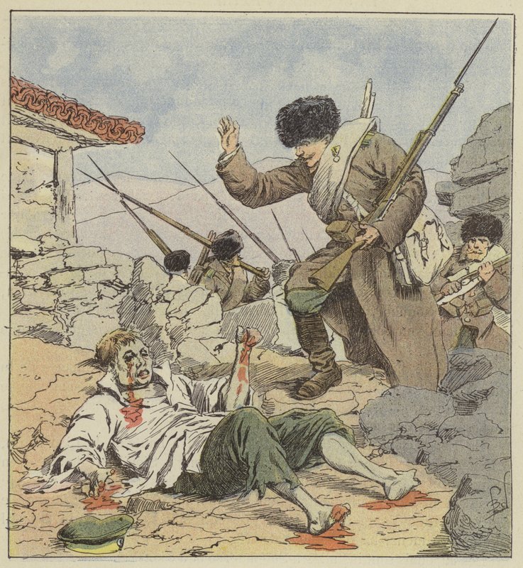 Rus askeri çatışmada yaralandı by after Louis Charles Bombled