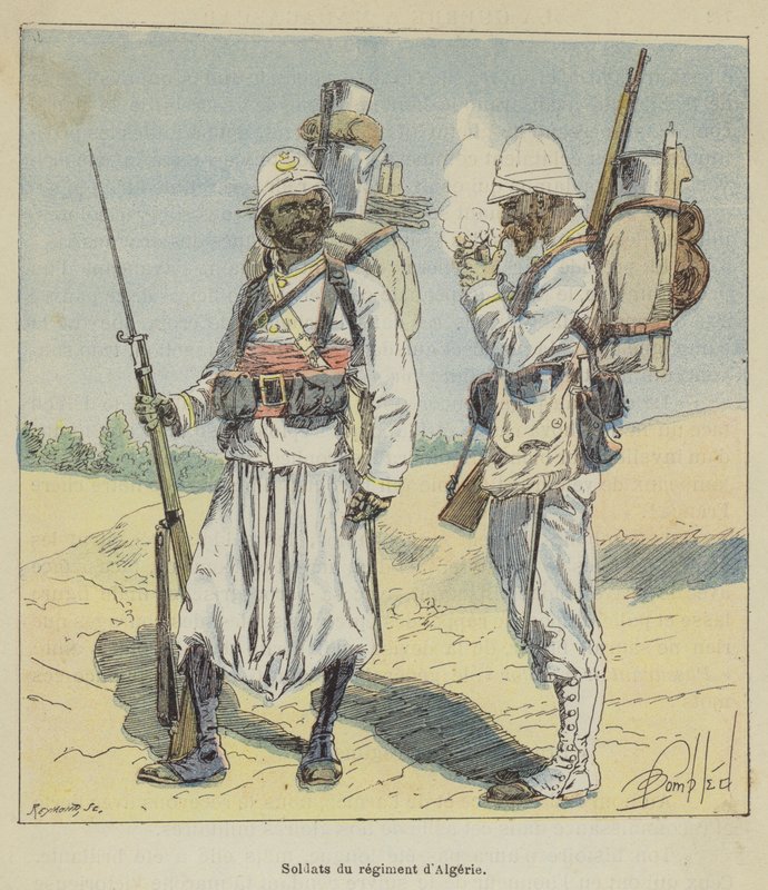 Cezayir alayının askerleri by after Louis Charles Bombled