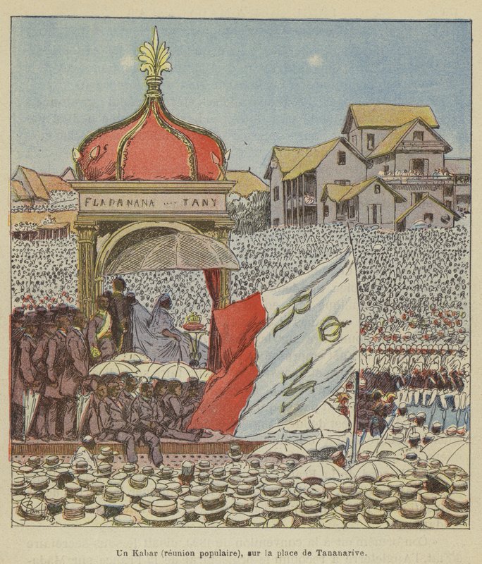 Tananarive yerinde bir Kabar (popüler toplantı), by after Louis Charles Bombled