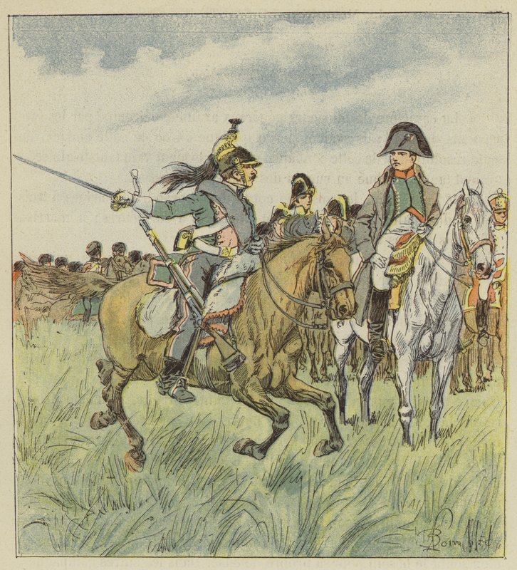 Bir ejderha, imparatoru generallerinden birinin ihaneti konusunda uyarır. by after Louis Charles Bombled