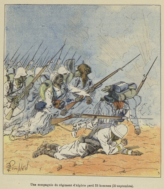 Cezayir alayına ait bir bölük, 23 adamını kaybeder, 30 Eylül by after Louis Charles Bombled