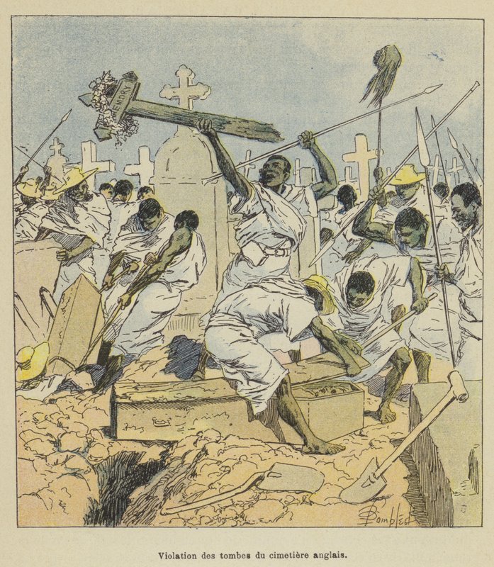 İngiliz mezarlığının mezarlarının ihlali by after Louis Charles Bombled