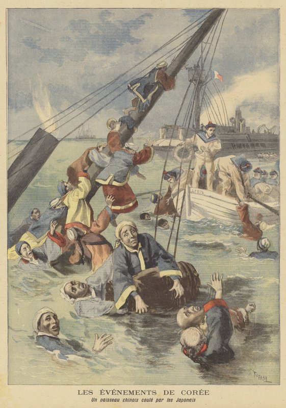 Kore açıklarında Japonlar tarafından batırılan bir Çin gemisi by after Oswaldo Tofani