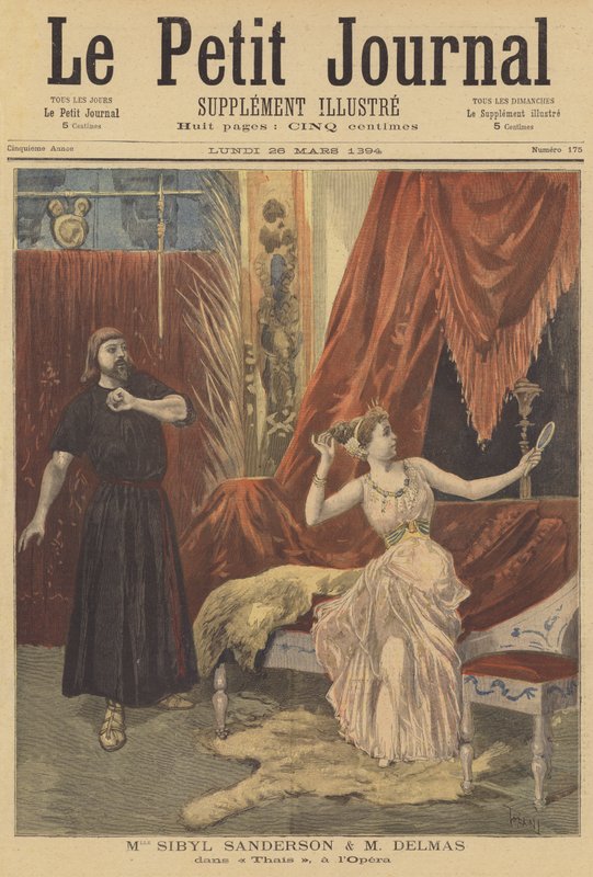 Sibyl Sanderson ve Jean-Francois Delmas, Paris Operasında Thais