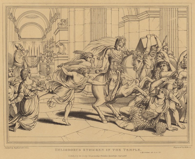 Heliodorus tapınakta kapılmış, 2 Makkabi by after Raphael