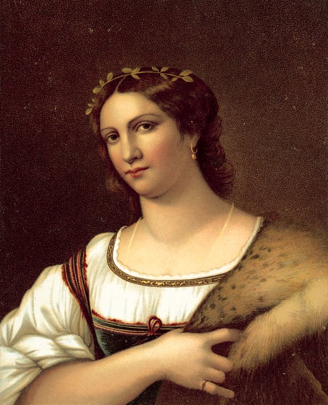 La Fornarina (kromolito) by after Raphael