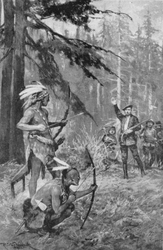 Jacques Cartier, St Lawrence Nehri yakınlarındaki bir ormanda yerlilerle karşılaşıyor by after Richard Caton II Woodville
