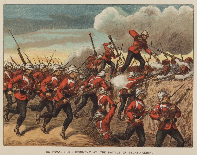 Tel-El-Kebir Savaşı'nda İrlanda Kraliyet Alayı by after Richard Simkin