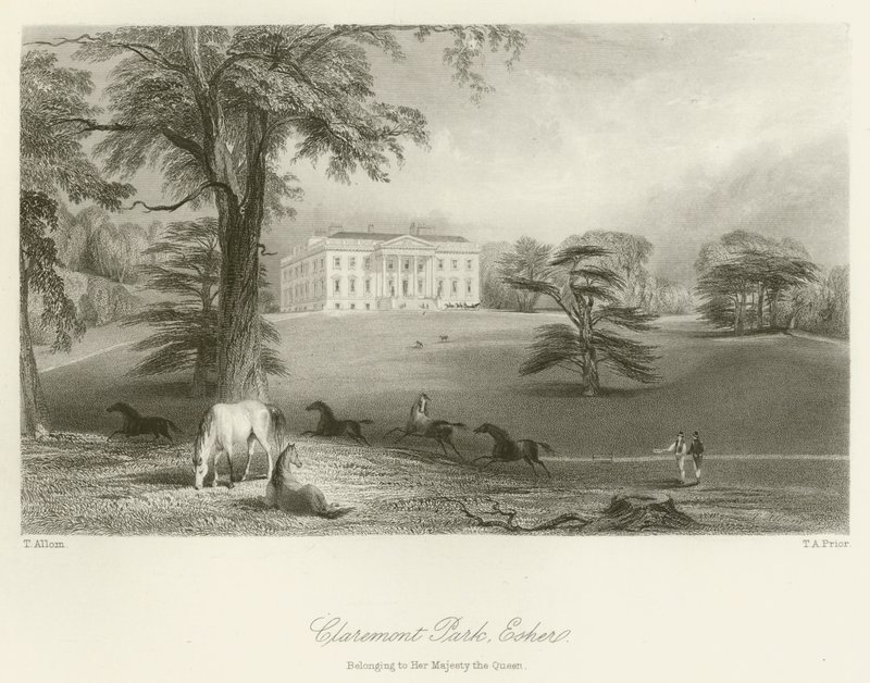 Claremont Park, Esher, Majesteleri Kraliçe'ye ait by after Thomas Allom