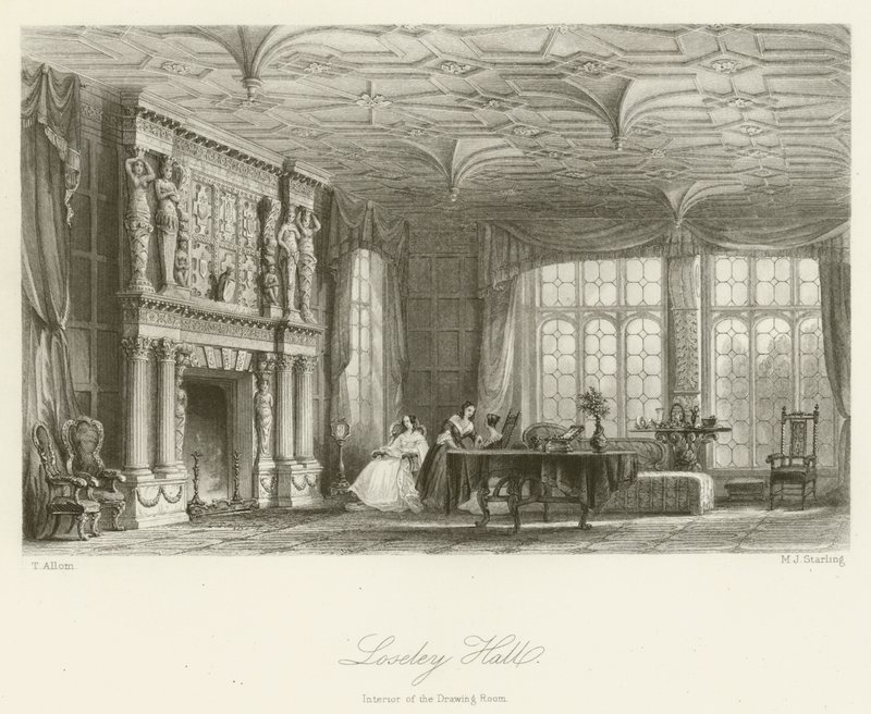Loseley Salonu, Çizim Odasının İçi by after Thomas Allom