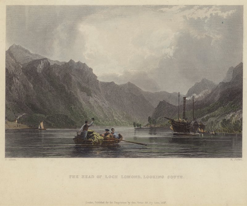 Güneye bakan Loch Lomond Başkanı by after Thomas Allom