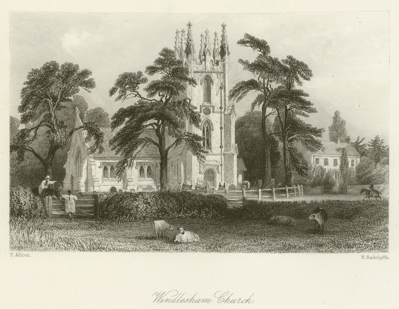 Windlesham Kilisesi by after Thomas Allom