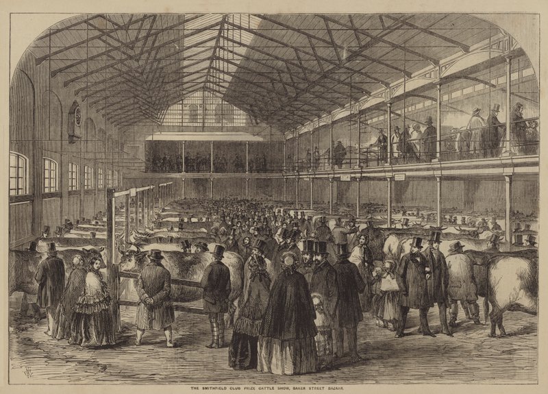 Smithfield Kulübü Ödül Sığır Gösterisi, Baker Street Bazaar by after Thomas Harrington Wilson